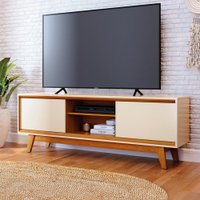 Rack para TV Até 65 Polegadas Atlas 2 Portas Cinamomo/Off White - Madetec