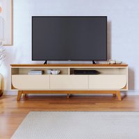 Rack para TV Até 75 Polegadas Selene 3 Gavetas Cinamomo/Off White - Madetec