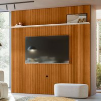Painel para TV Até 75 Polegadas New Guaporé 1 Prateleira Cinamomo/Off White - Madetec