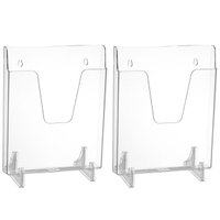 2 Expositores de Acrílico A4 Parede Mesa para Documentos DelloColor Vertical Transparente