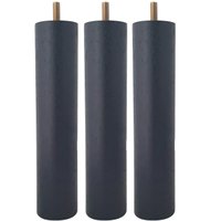 Kit 3 Pés de Cama Box Baú 20cm Casal Madeira Palito Dimader Preto