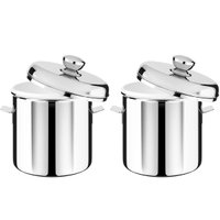 Kit 2 Baldes de Gelo Térmico Inox 1,5L com Tampa Brinox Suprema Bebidas Cervejas Espumantes