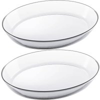 2 Refratários Grandes de Vidro Oval 3,2L Travessa Assadeira Marinex para Lasanha Sobremesas