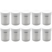 Kit 10 Porta Temperos de Mesa Aço Inox Saleiros Pimenteiros com Tampa Dosadora Prime Lyor