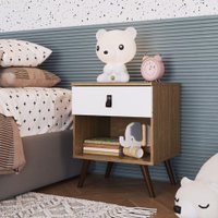 Mesa De Cabeceira Corsa Ebano Fosco / Branco Fosco