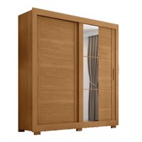 Guarda Roupas com Espelho 2 Portas de Correr 4 Gavetas Titanium Cinamomo Zanzini