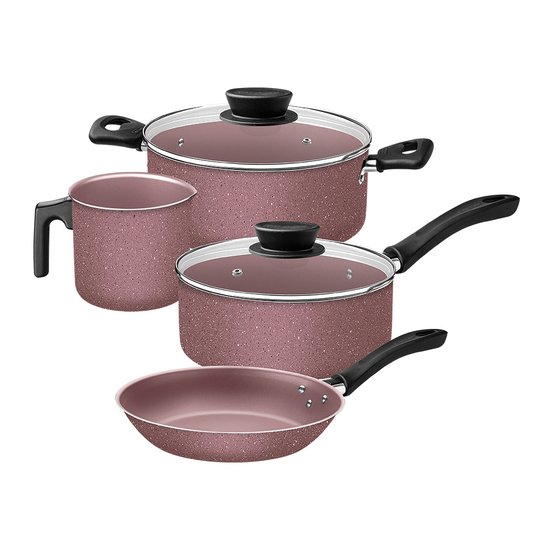 Jogo de Panelas Tramontina Linz 28299404 Rosa ROSA 28299404