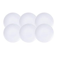 Jogo 6 Pratos Fundos de Porcelana 21cm Leonora Tramontina Branco Sopa Risoto Massa