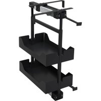 Coluna Baixa Masutti 2 Bandejas 24x48x61cm Preta Corrediça Deslizante Móvel