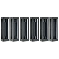 Kit 6 Arandelas Pretas Prime 13x8x40cm 2 Lâmpadas E27 Dital Luminárias Externas Internas