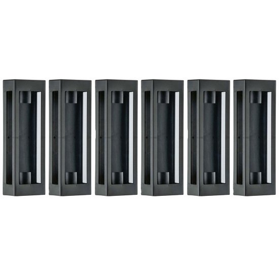 Kit 6 Arandelas Pretas Prime 13x8x40cm 2 Lâmpadas E27 Dital Luminárias Externas Internas