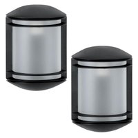 Kit 2 Arandelas Elegance Preto Bivolt Luminária de Parede Lâmpada E27 Dital