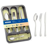 Faqueiro Inox 24 Peças Havana Tramontina Faca Garfo Colher Inteiriça Mesa Posta