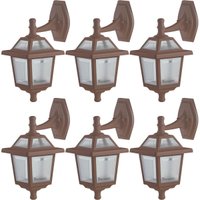 Kit 6 Luminárias de Parede Vintage Retrô Marrom Arandelas de Alumínio Varanda Quarto