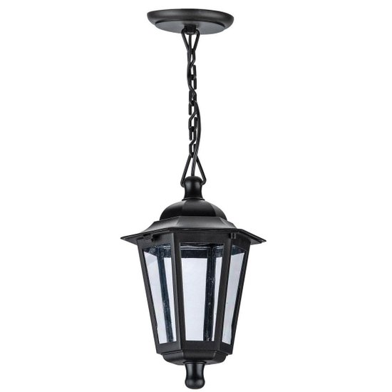 Pendente Grego Externo Luminária 18x58cm Bivolt Preto Dital