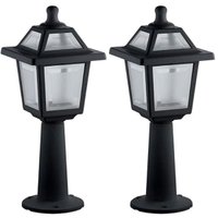 Kit 2 Luminárias de Chão Preta Ravena Dital Balizador Jardim