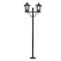 Poste para Jardim Preto Alumínio 1,61m Bivolt 2 Lâmpadas E27