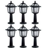 6 Balizadores de Jardim Pretos 45x18cm Luminárias de Chão Ex