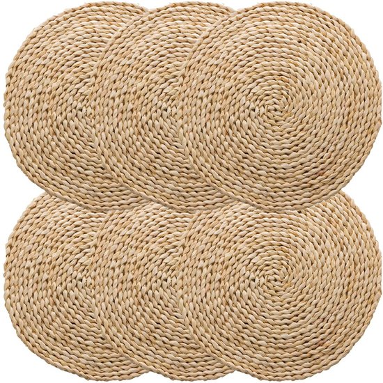 Jogo 6 Americano Fibra Natural Estilo Rústico 38cm Cru
