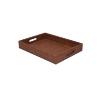 Bandeja de Couro 37cm Decor Kenya Marrom