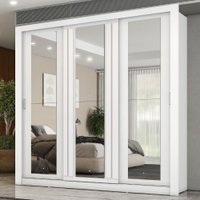 Guarda Roupa Casal 3 Portas Doha Prime Carraro Ripado Branco