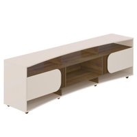 Rack Bancada Para Tv 86 Pol 220 cm 4501 Off White Pinho ARLY
