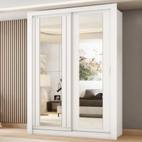 Guarda Roupa Solteiro 2 Portas Darvi Prime Carraro Ripado Branco
