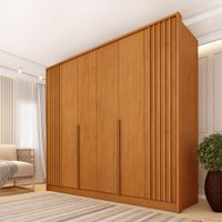 Guarda-Roupa Casal Guarani 6 Portas 4 Gavetas Ripado Cinamomo - Tcil Móveis
