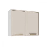 Armário Aéreo Cozinha 80 Cm Amara 2 Portas Branco/Creme - Politorno