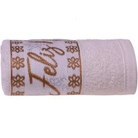 Toalha de Rosto Feliz Natal Bordada Jacquard 45x68cm Pérola