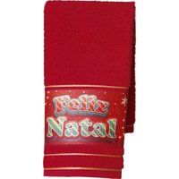 Toalha Lavabo Natalina Jacquard 30x45cm  Vermelho