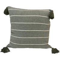 Kit 2 Capa de Almofada Pompom Decorativa 45x45cm Verde Militar
