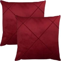 Kit 2 Capa de Almofada Suede Aveludada Drapeada 45x45cm Vinho