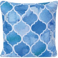 Capa de Almofada Digital Print Suede Geometric 45x45cm Azul