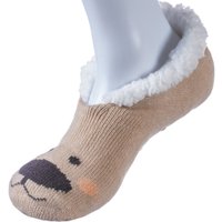 Pantufa Sapatilha com Sherpa Antiderrapante Marrom