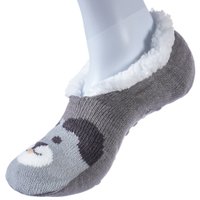 Pantufa Sapatilha com Sherpa Antiderrapante Cinza