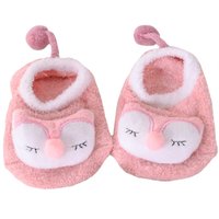 Pantufa Sapatilha Bebê Plush 100% Poliéster Antiderrapante Rosa - 15/16