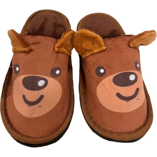 Pantufa Infantil Divertida Bene Casa Cachorro Marrom - 31/32
