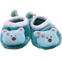 Pantufa Sapatilha Bebê Plush 100% Poliéster Antiderrapante Verde Claro - 19/20