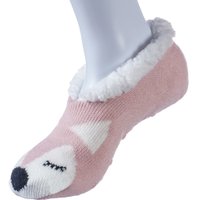 Pantufa Sapatilha com Sherpa Antiderrapante Rosa
