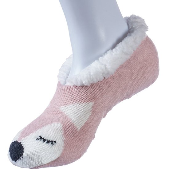 Pantufa Sapatilha com Sherpa Antiderrapante Rosa