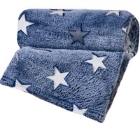 Manta Candy Colors Solteiro Microfibra Flannel Extra Macia Azul Estrelas