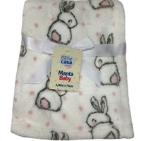 Manta Bebê Oportunity Flannel Fleece 100x75 Coelhinhos