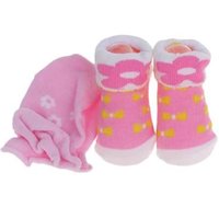 Kit Luva e Meia para Bebê Rosa