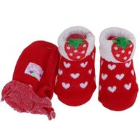 Kit Luva e Meia para Bebê Vermelho