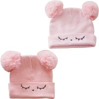 Kit 2 Gorro Funny para Bebê 36cm a 48cm Rosa/Rosa Velho