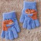 Kit 2 Pares Luva Funny Infantil Super Quentinha 7x16cm Dino Azul Claro/Coelho Cinza