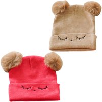Kit 2 Gorro Funny para Bebê 36cm a 48cm Vermelho/Bege