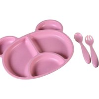 Kit de Alimentação 3 Peças Fibra de Bambu Rosê