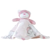 Naninha Flannel Estampado para Bebê Animais 25x25 Ursinho Rosa